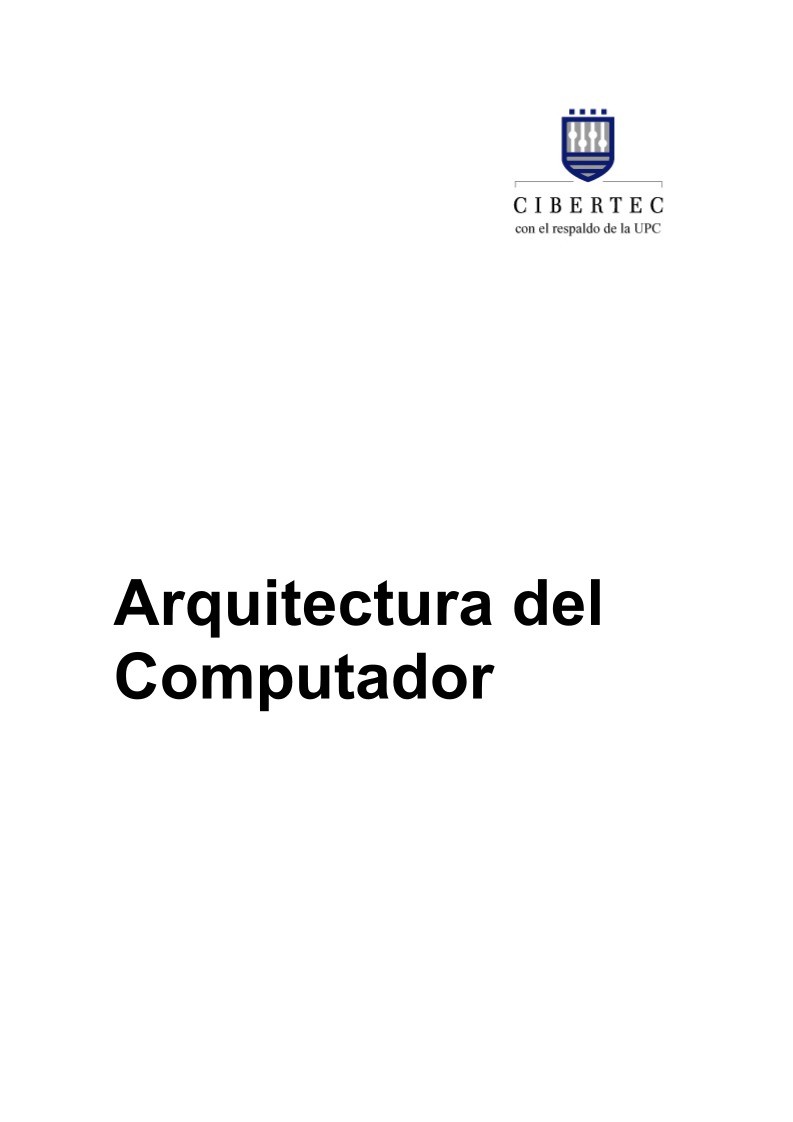 Imágen de pdf Arquitectura del Computador